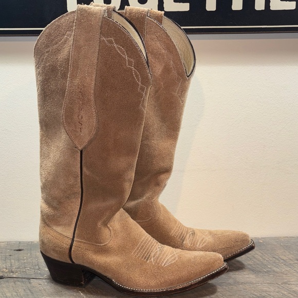 Dan Post Light Brown Suede Heeled Boots